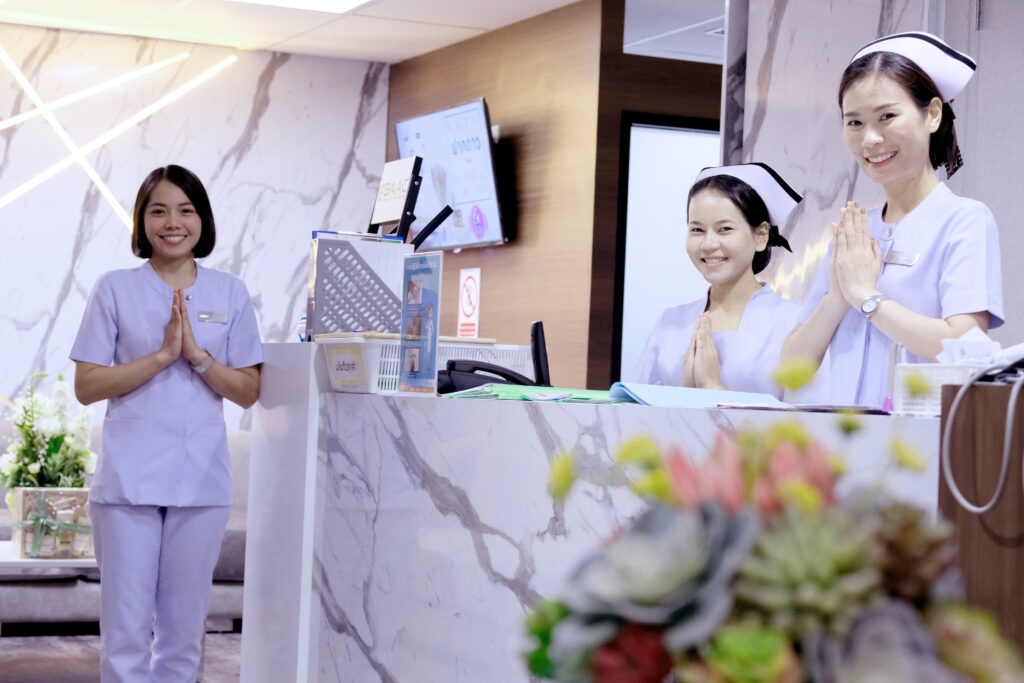 BAAC nurses welcoming visitors at the clinic