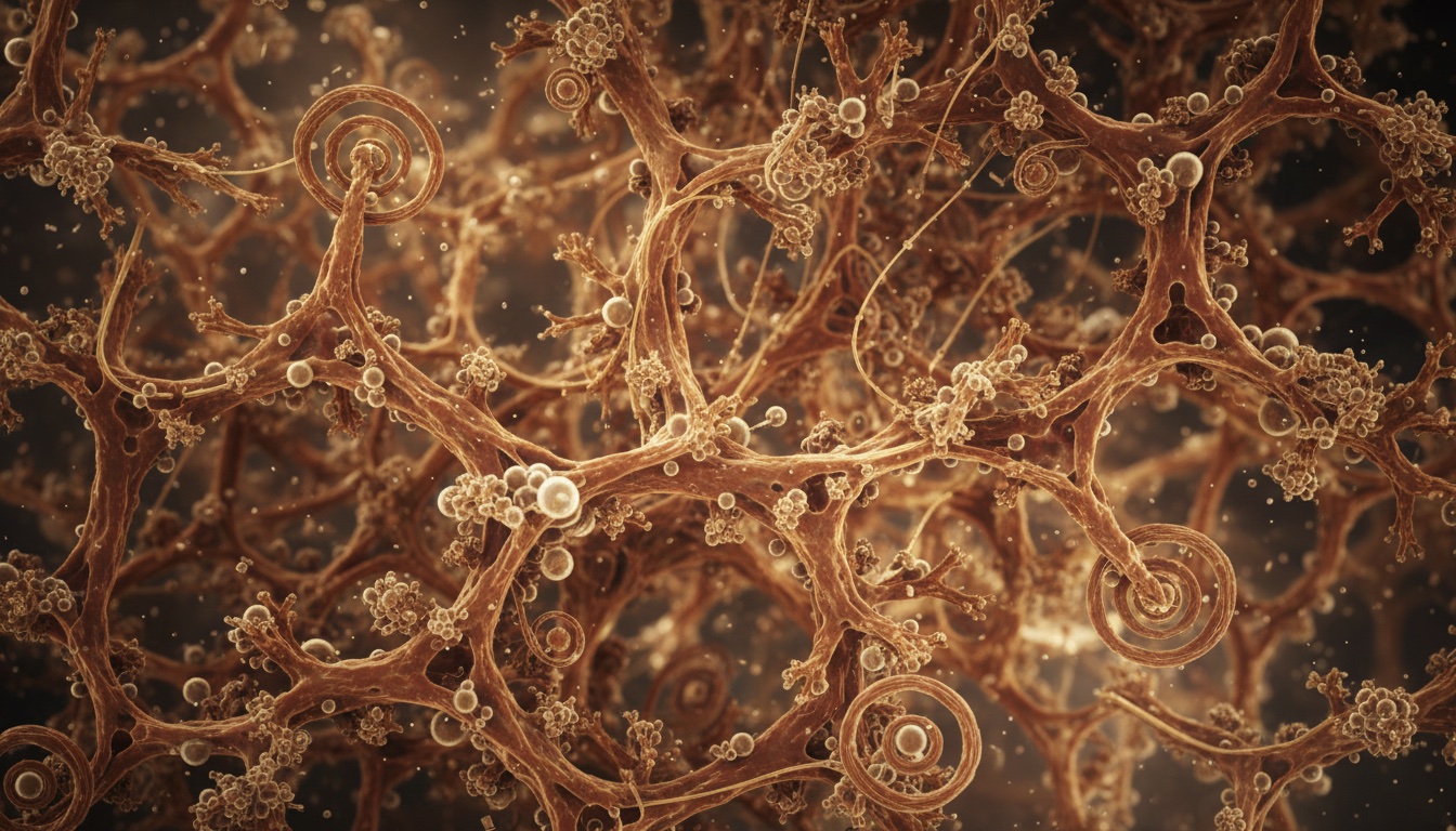 Microscopic illustration of a regenerating cellular network